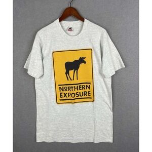 Vintage‎ Northern Exposure Shirt Mens Large 90s TV Show Promo Alaska Moose Elk
